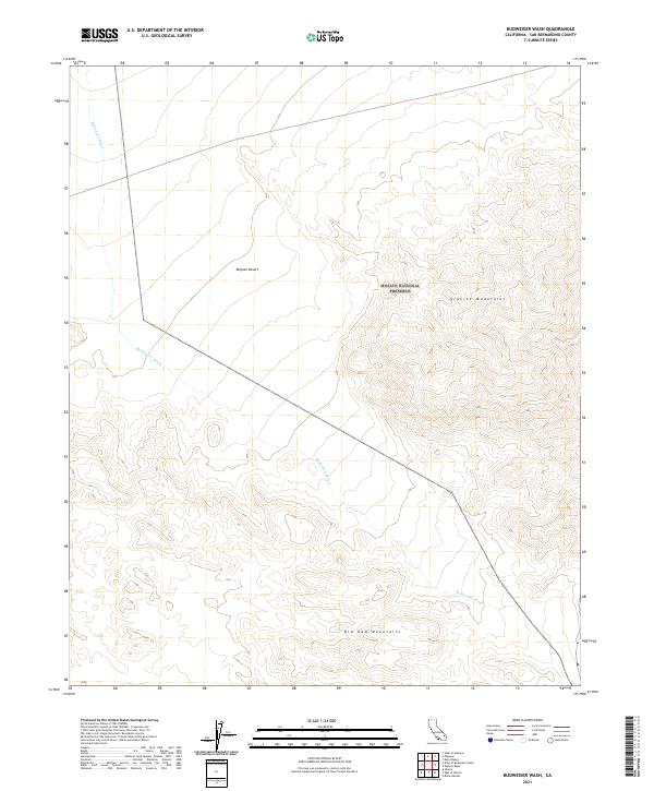 US Topo 7.5-minute map for Budweiser Wash CA