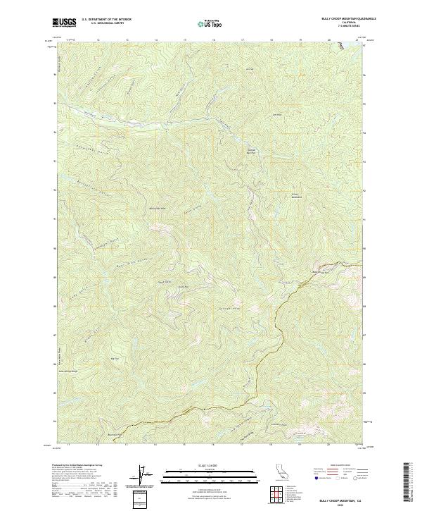 US Topo 7.5-minute map for Bully Choop Mountain CA