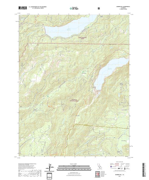 US Topo 7.5-minute map for Bunker Hill CA