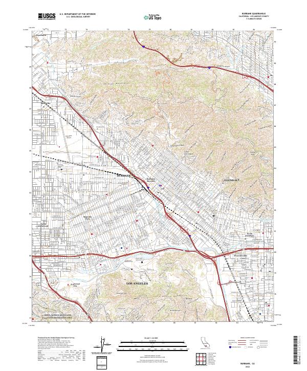 US Topo 7.5-minute map for Burbank CA