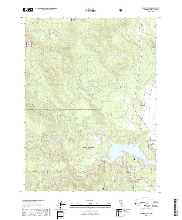 US Topo 7.5-minute map for Burney Falls CA