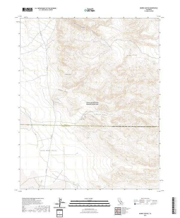 US Topo 7.5-minute map for Burro Canyon CA