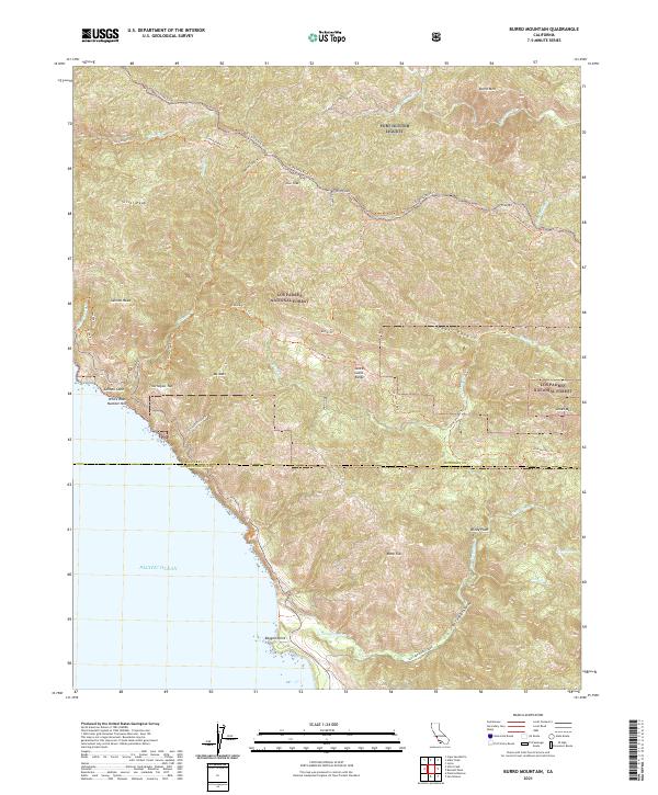US Topo 7.5-minute map for Burro Mountain CA