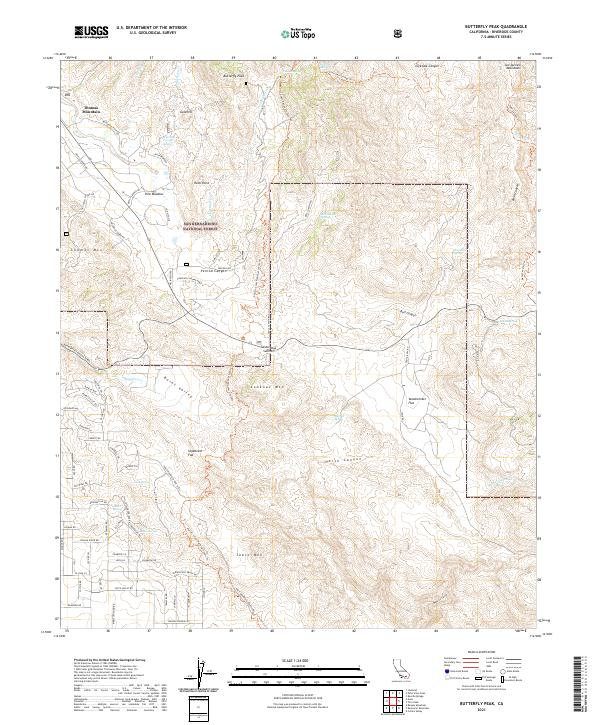 US Topo 7.5-minute map for Butterfly Peak CA