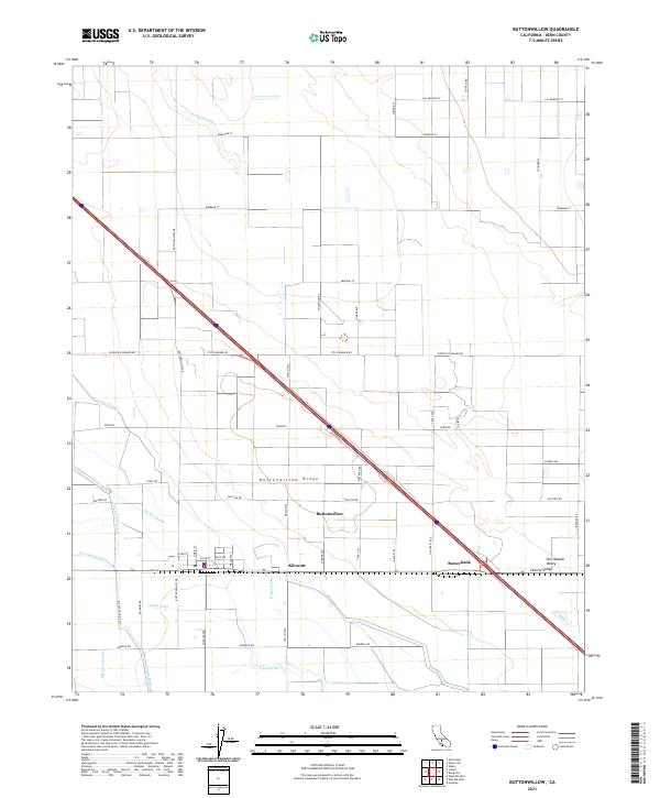 US Topo 7.5-minute map for Buttonwillow CA