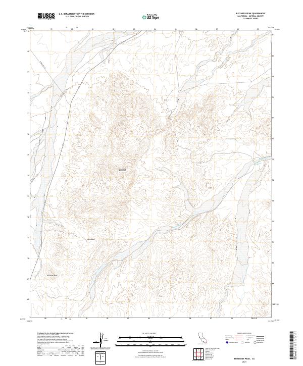 US Topo 7.5-minute map for Buzzards Peak CA
