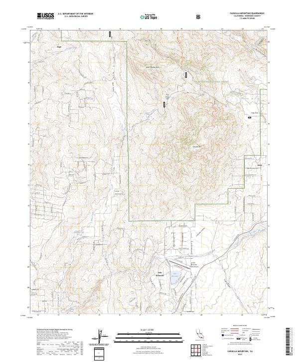 US Topo 7.5-minute map for Cahuilla Mountain CA