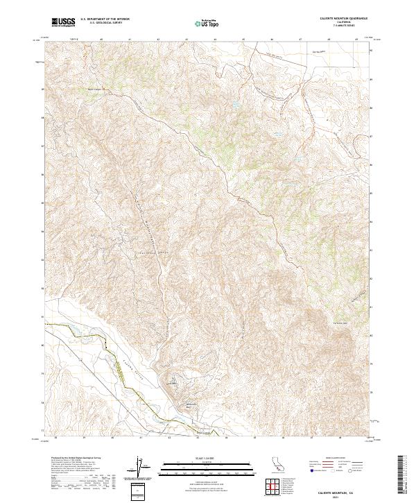 US Topo 7.5-minute map for Caliente Mountain CA