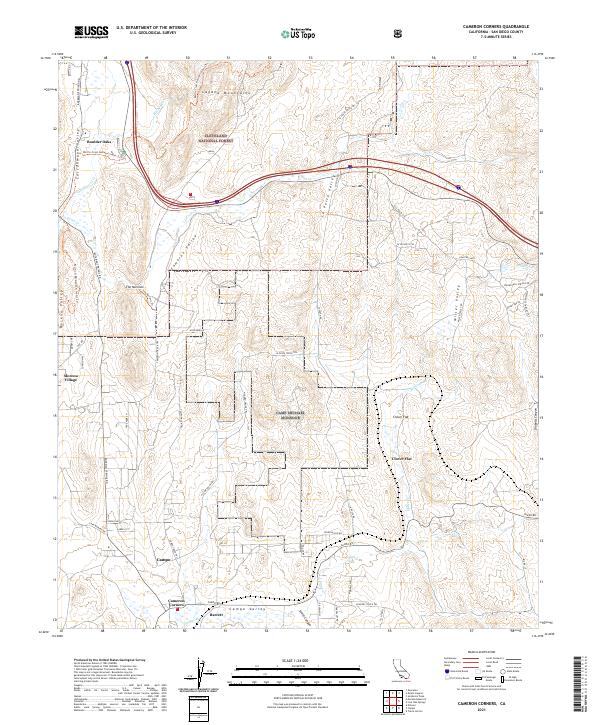US Topo 7.5-minute map for Cameron Corners CA
