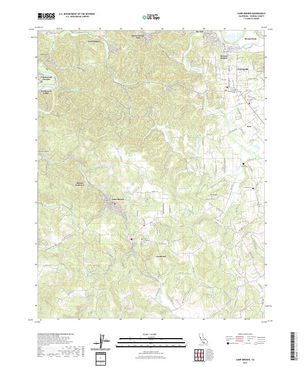 US Topo 7.5-minute map for Camp Meeker CA
