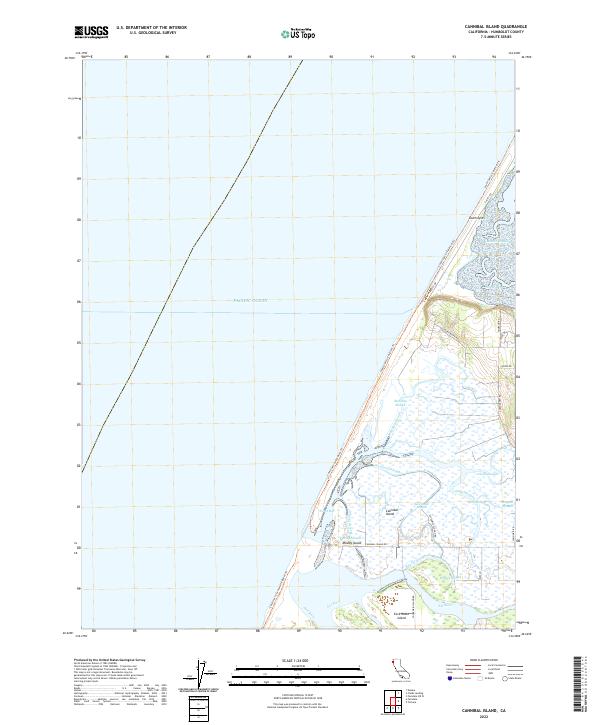 US Topo 7.5-minute map for Cannibal Island CA – American Map Store