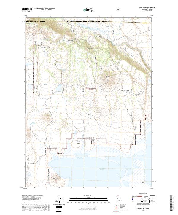 US Topo 7.5-minute map for Carr Butte CAOR