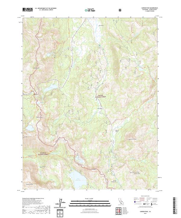 US Topo 7.5-minute map for Carson Pass CA