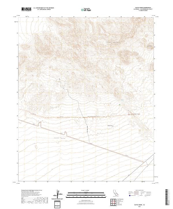 US Topo 7.5-minute map for Castle Dome CA