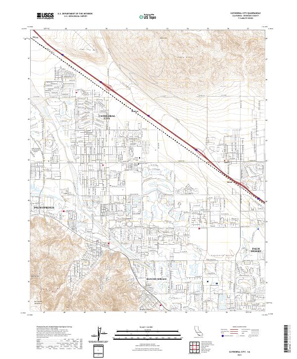 US Topo 7.5-minute map for Cathedral City CA