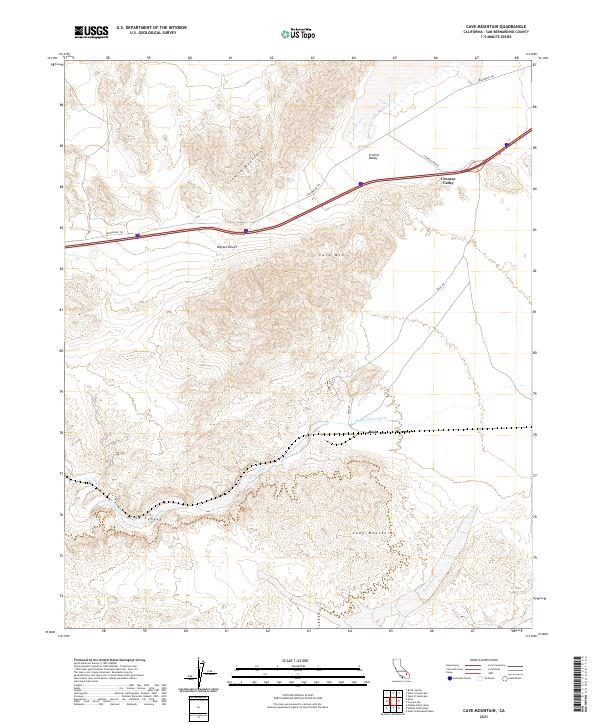 US Topo 7.5-minute map for Cave Mountain CA