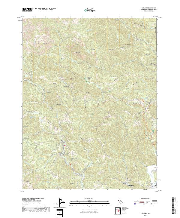 US Topo 7.5minute map for Cazadero CA American Map Store