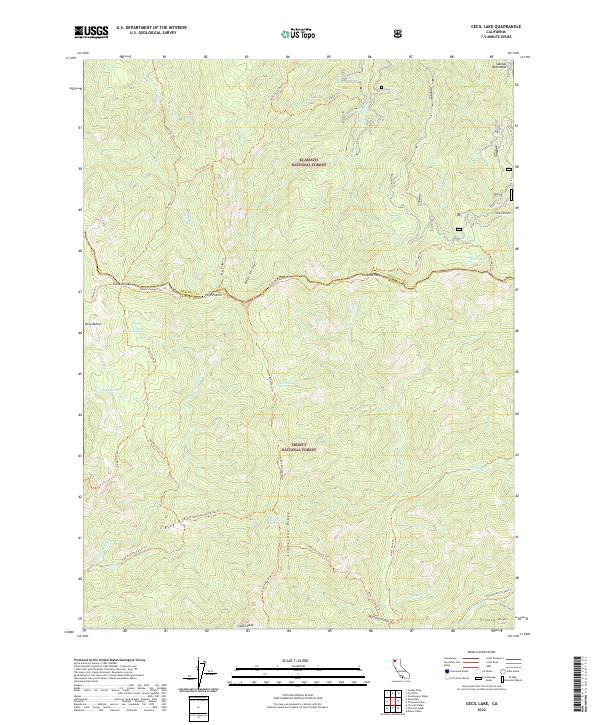 US Topo 7.5-minute map for Cecil Lake CA
