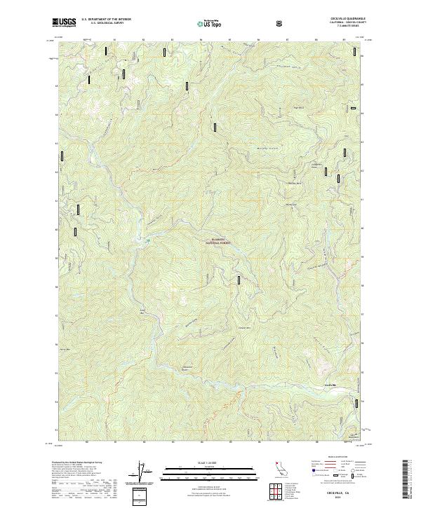 US Topo 7.5-minute map for Cecilville CA