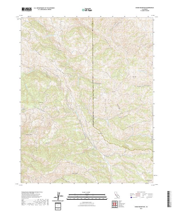 US Topo 7.5-minute map for Cedar Mountain CA