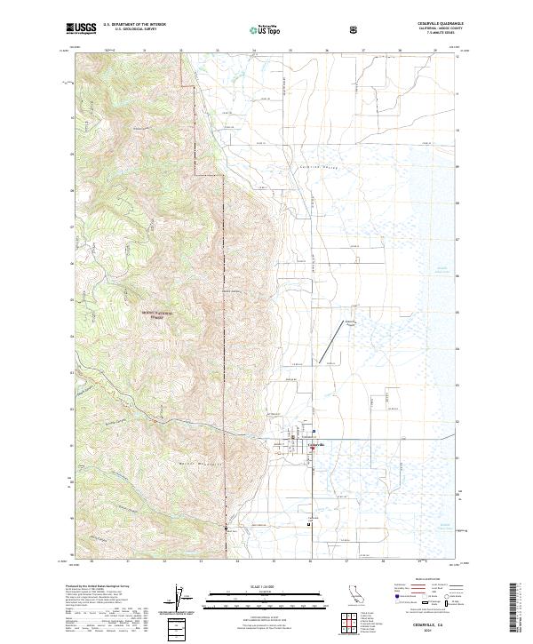 US Topo 7.5-minute map for Cedarville CA