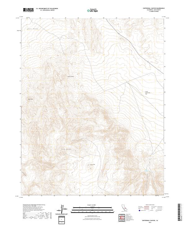 US Topo 7.5-minute map for Centennial Canyon CA