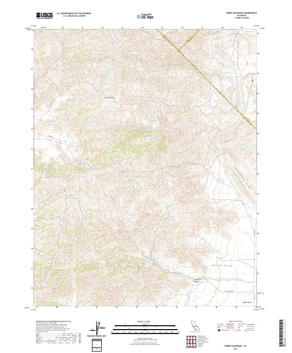 US Topo 7.5-minute map for Cerro Colorado CA