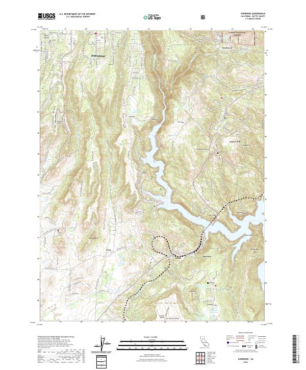 US Topo 7.5-minute map for Cherokee CA