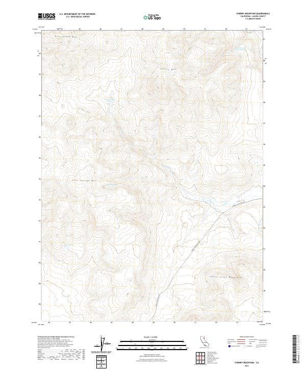 US Topo 7.5-minute map for Cherry Mountain CA