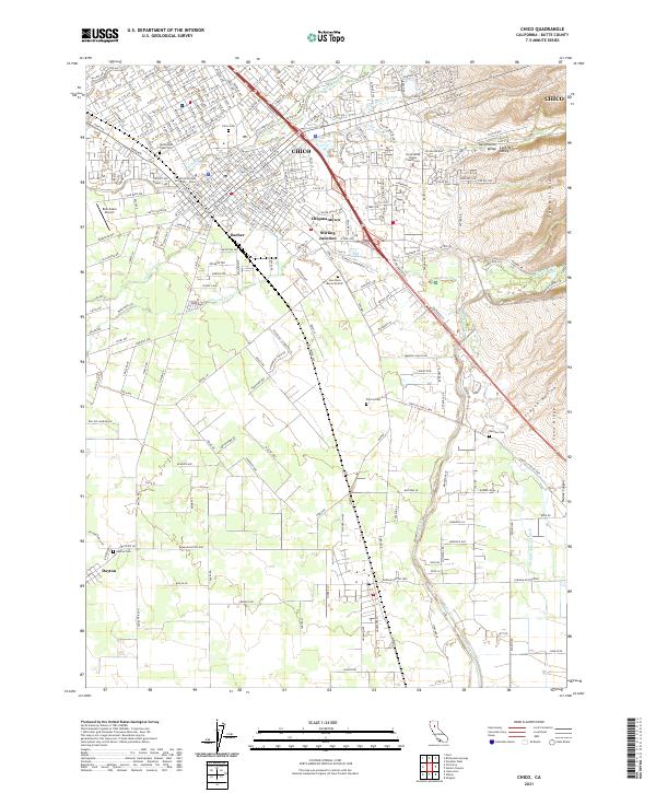 US Topo 7.5-minute map for Chico CA