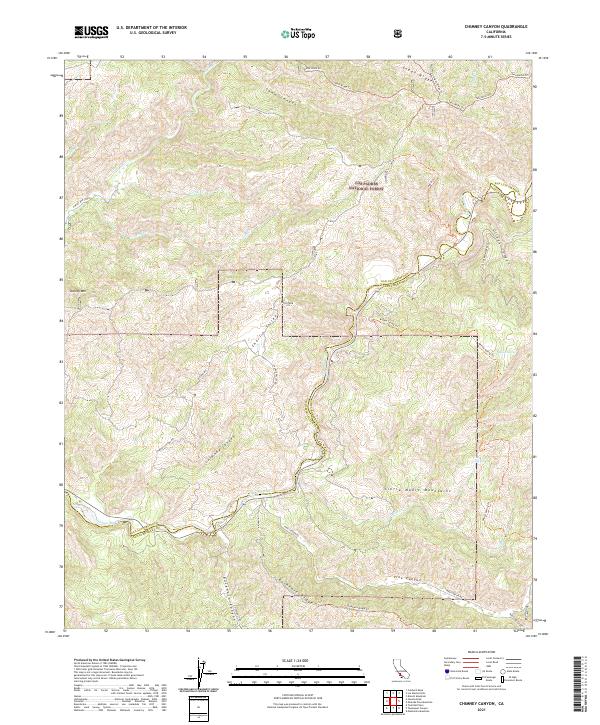 US Topo 7.5-minute map for Chimney Canyon CA