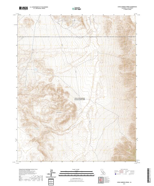US Topo 7.5-minute map for China Gardens Spring CA