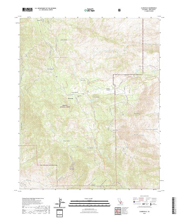US Topo 7.5-minute map for Claraville CA