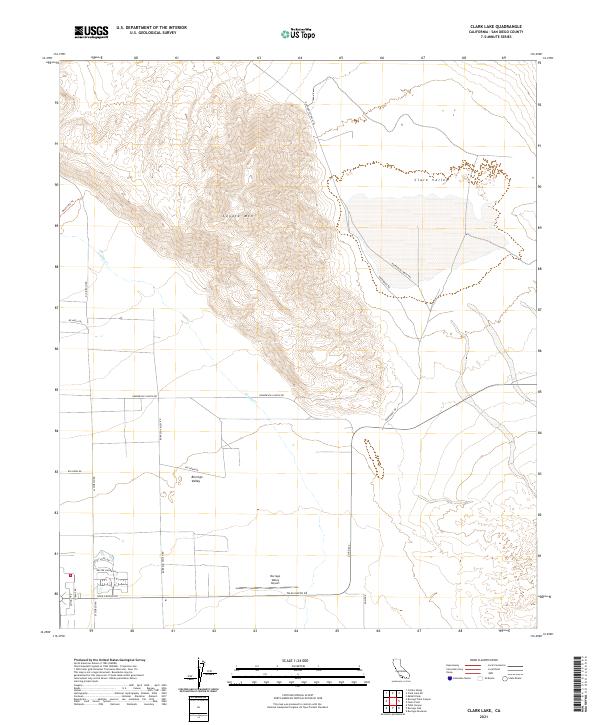 US Topo 7.5-minute map for Clark Lake CA