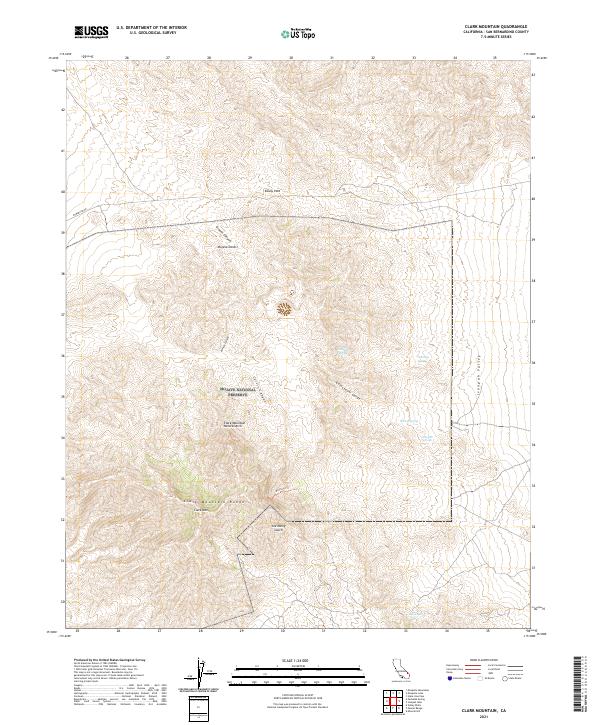 US Topo 7.5-minute map for Clark Mountain CA