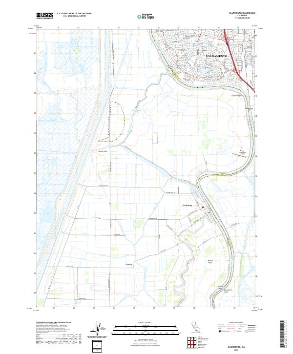 US Topo 7.5-minute map for Clarksburg CA