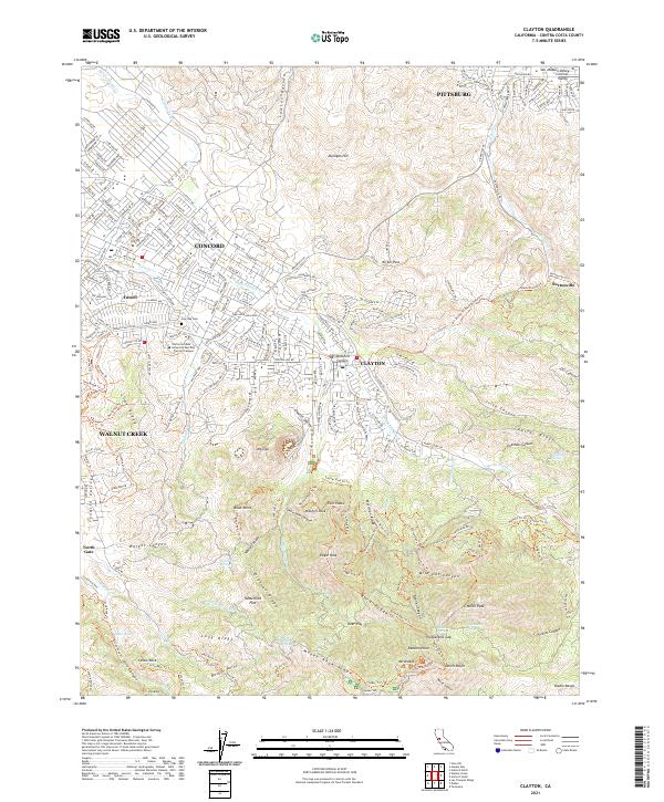 US Topo 7.5-minute map for Clayton CA