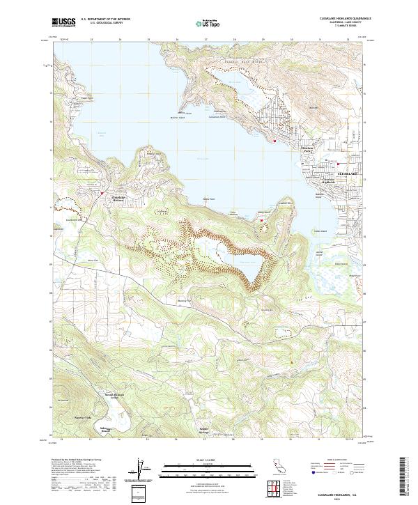 US Topo 7.5-minute map for Clearlake Highlands CA