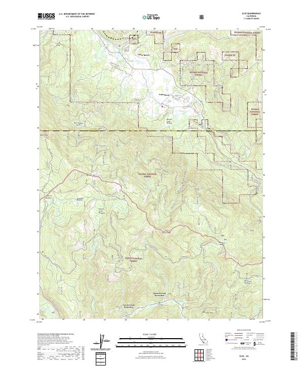 US Topo 7.5-minute map for Clio CA