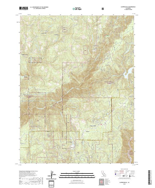 US Topo 7.5-minute map for Clipper Mills CA