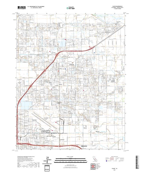 US Topo 7.5-minute map for Clovis CA