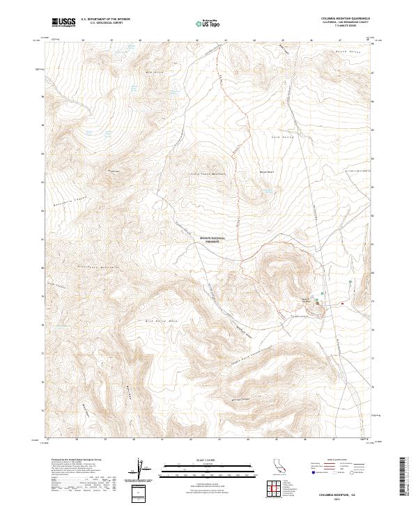 US Topo 7.5-minute map for Columbia Mountain CA