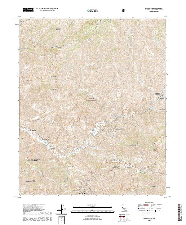 US Topo 7.5-minute map for Condor Peak CA