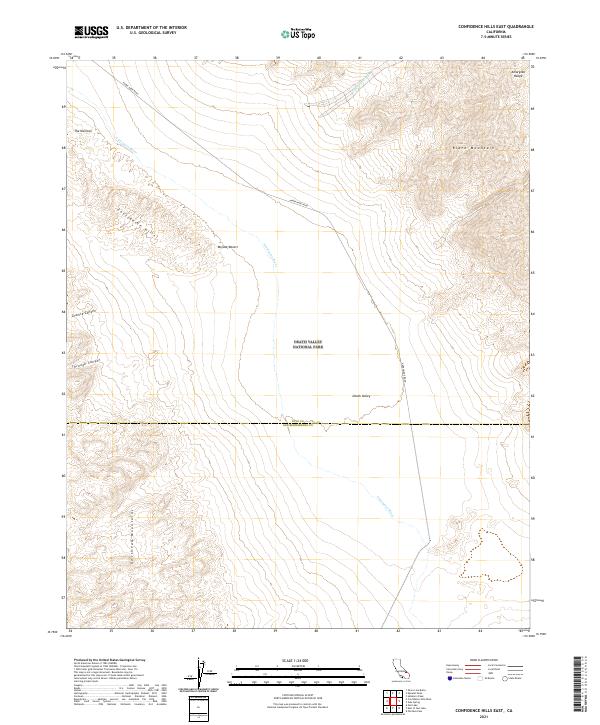 US Topo 7.5-minute map for Confidence Hills East CA