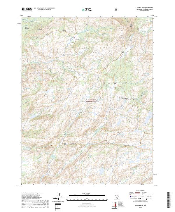 US Topo 7.5-minute map for Cooper Peak CA