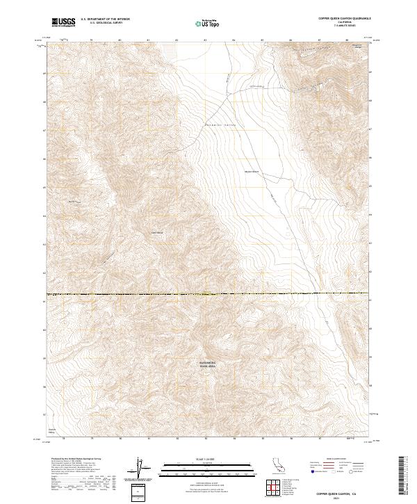 US Topo 7.5-minute map for Copper Queen Canyon CA