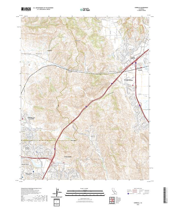 US Topo 7.5-minute map for Cordelia CA
