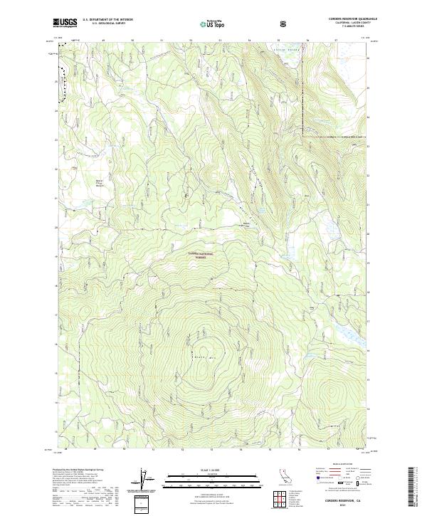 US Topo 7.5-minute map for Corders Reservoir CA