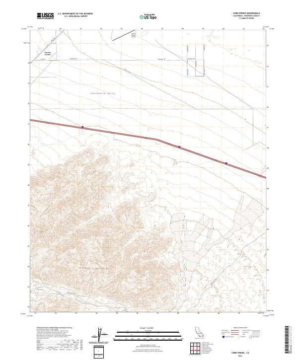 US Topo 7.5-minute map for Corn Spring CA