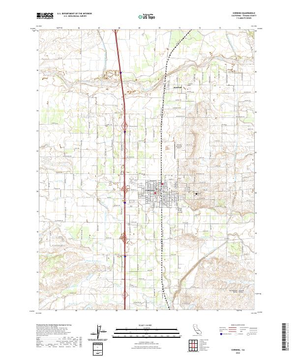 US Topo 7.5-minute map for Corning CA